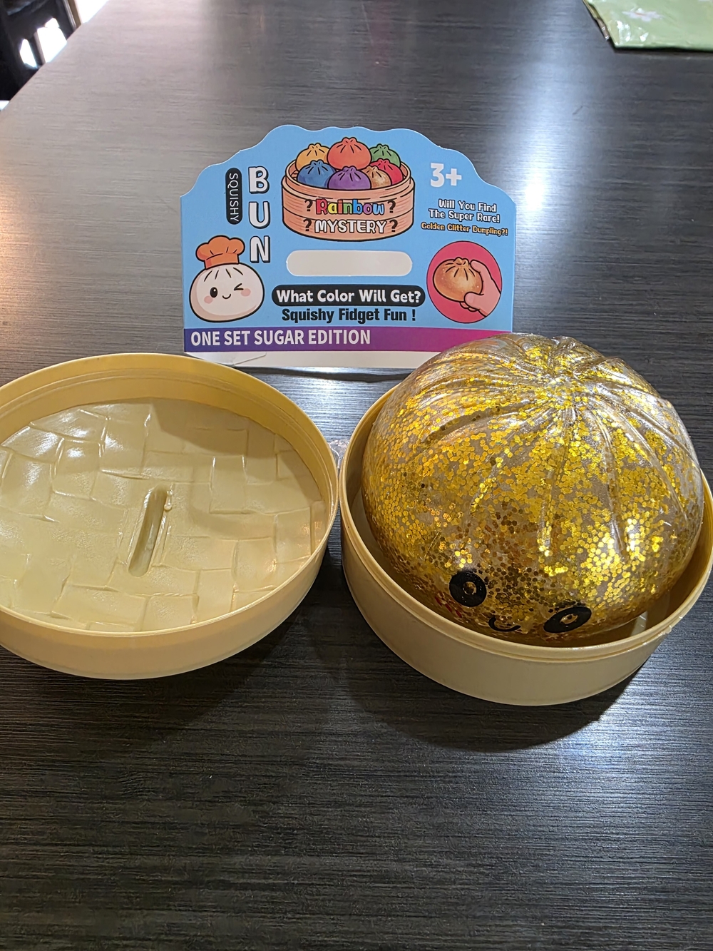 Squishy Bun Rainbow Mystery SUPER RARE Golden Glitter Dumpling Sugar Edition